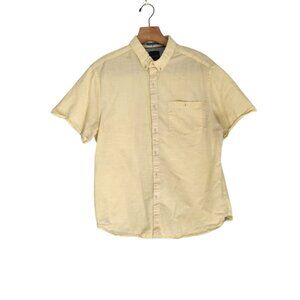 Ricky Singh Cactus Man Shirt Short Sleeve Slim Fit Yellow Mens Large